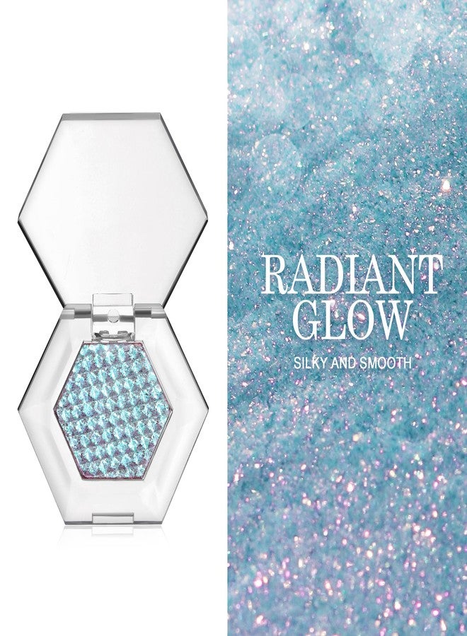 Easilydays Chameleon Diamond Blue Eyeshadow, Multichrome Face Highlighter Palette, Multi-use, High Pigment, Long Lasting, Metallic Glitter Sparkling Eyeshadow Eyes Makeup Highlighter, 05 Blue - Image 4